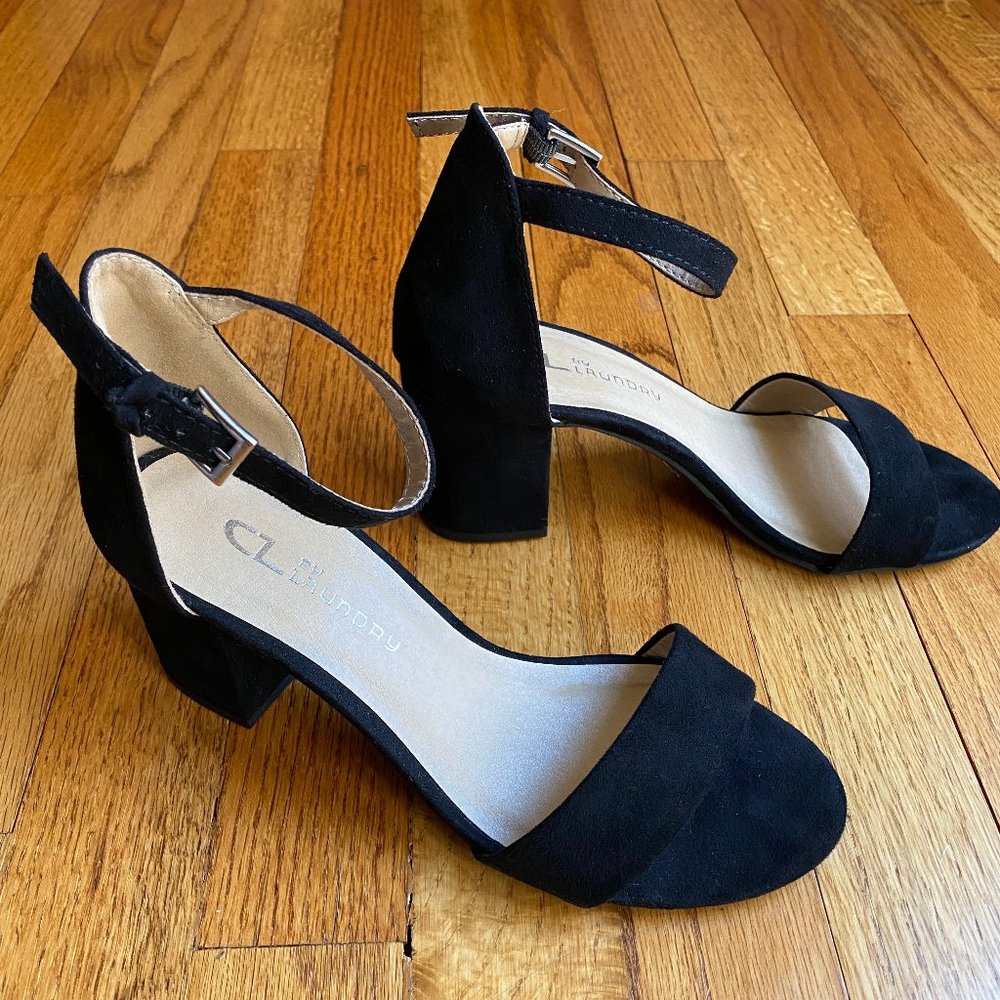 Black block heel sandal